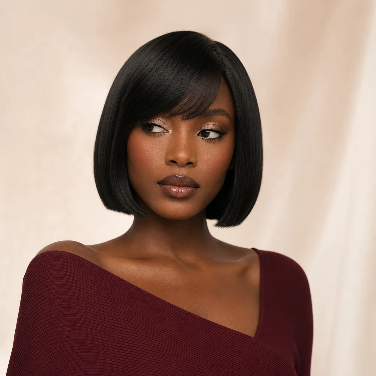Bob Carré Noir Lisse